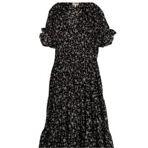 NEW A SHIRT THING women's scarlet floral dress in black floral